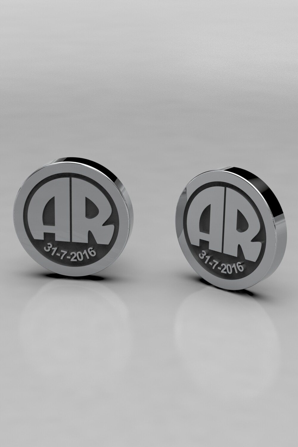 Gemelos personalizados plata iniciales