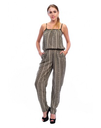 Romper Spaghetti Strap Blue Print