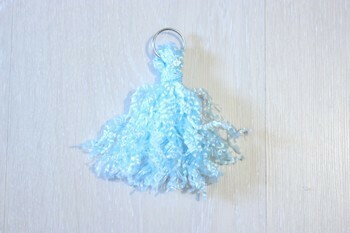 Porte-cléfs - Pompon bleu ciel