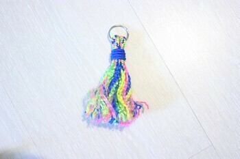 Porte-cléfs - Pompon Javeroble &amp; bleu foncé