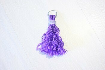 Porte-cléfs - Pompon  Violet &amp; lilas