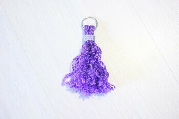 Porte-cléfs - Pompon  Violet & lilas