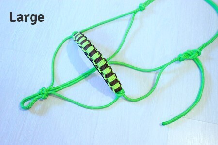 Licol étho - FULL - tressage Carré L.  vert fluo &amp; brun foncé CONFORT