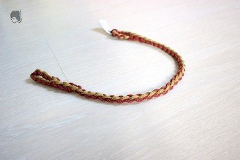 Frontal tressé (4 brins) - Or &amp; bordeaux