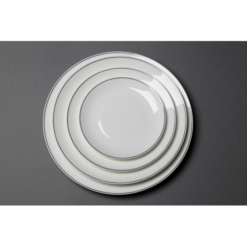 Assiette bord doré met