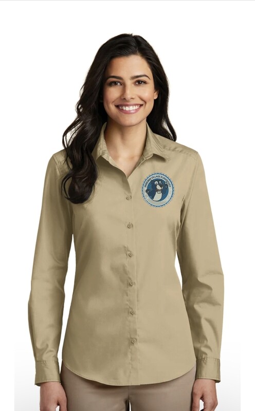 Custom Parkway Village Tan Men and Ladies Long Sleeve Oxford Shirt