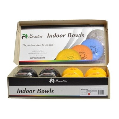 Henselite Indoor Bowls (8) - Black/Yellow