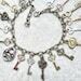 Keys charm bracelet, mixed metal charm bracelet
