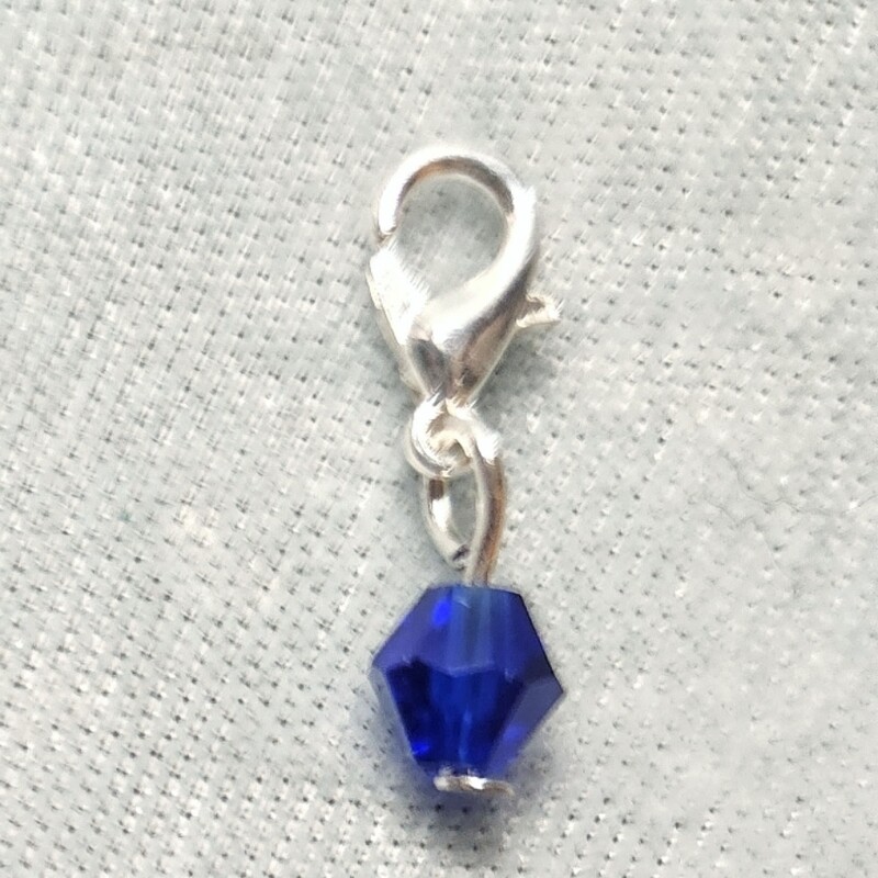Bead Charm, Sapphire Blue