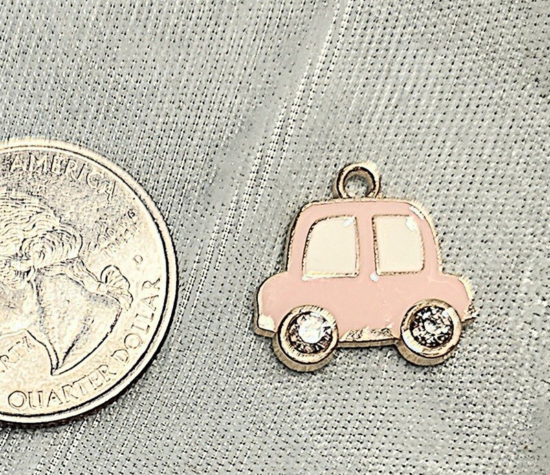 Pink Cadillac Car Charm Rhinestones