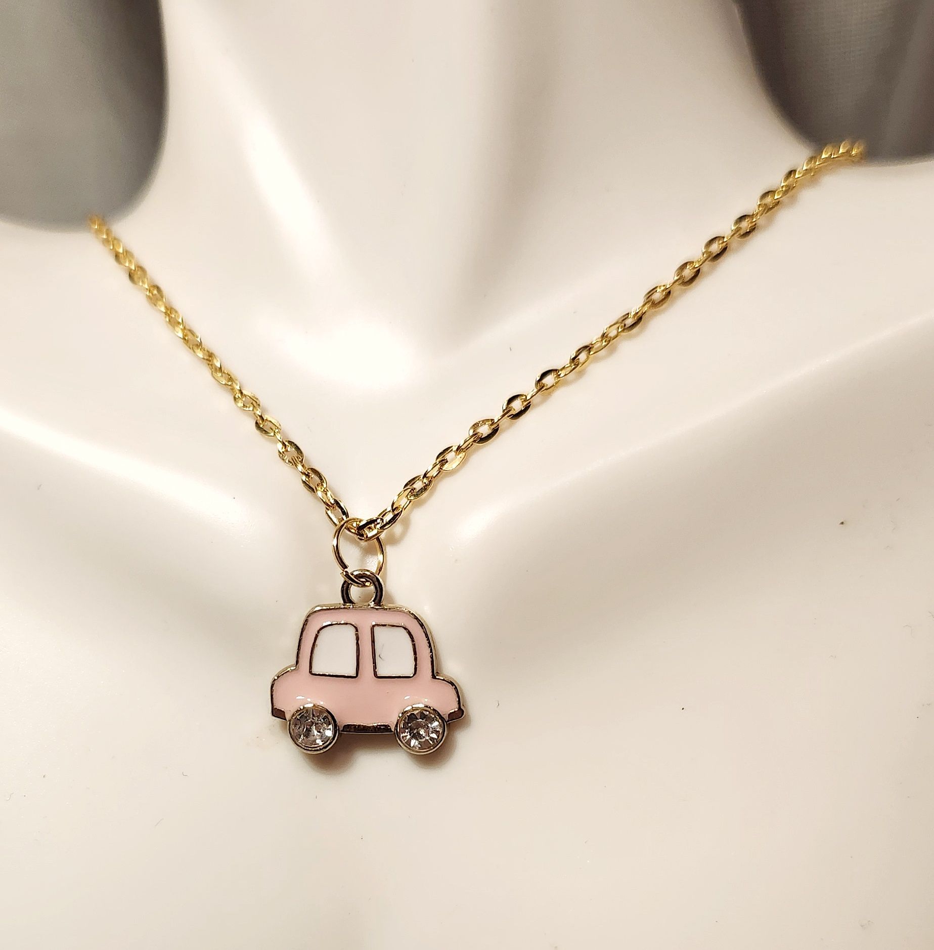 Pink Cadillac Car Charm Rhinestones