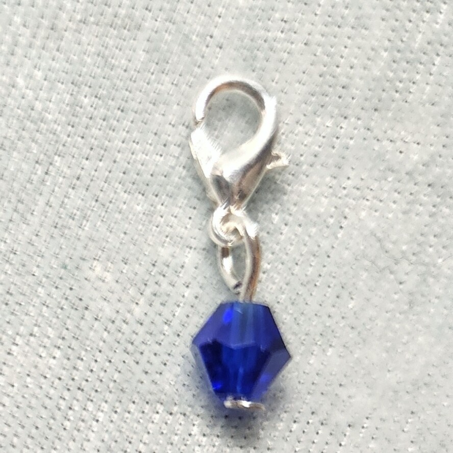 Bead Charm, Sapphire Blue
