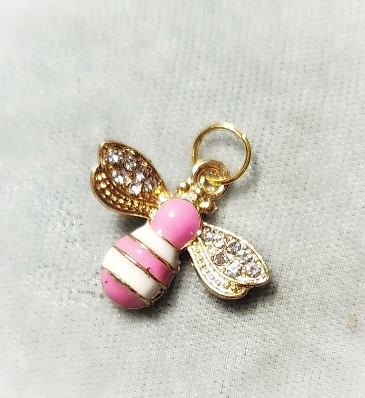 Bee Charm, Pink Rhinestone