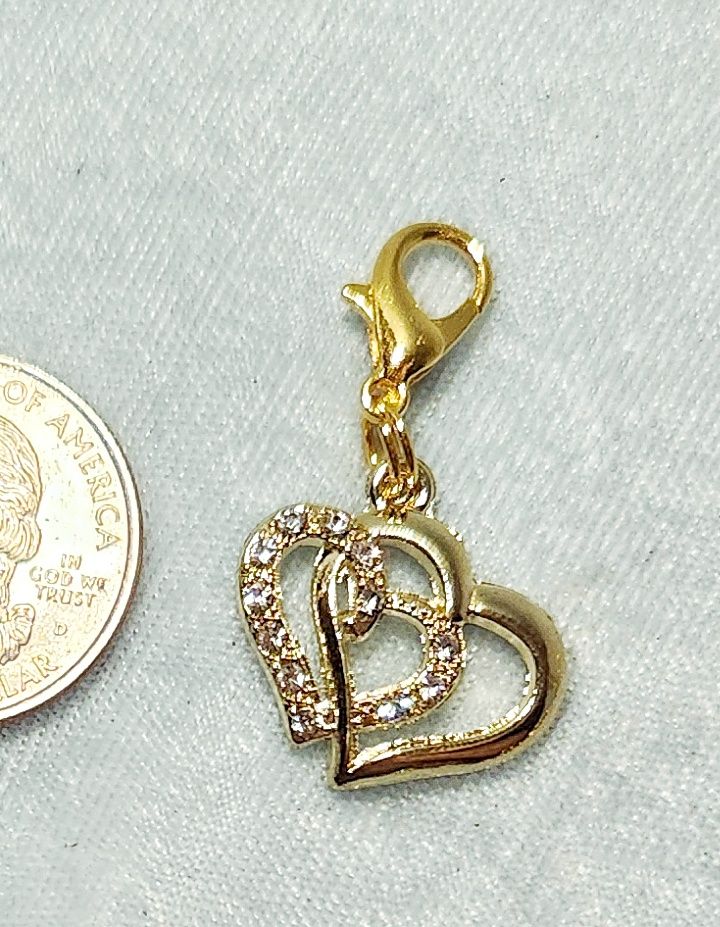Rhinestone Twined Hearts (Golden)