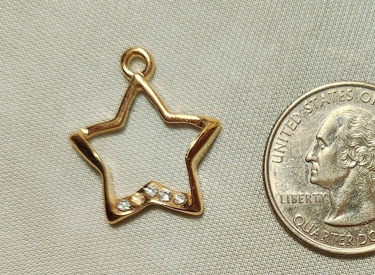Gold Star with Rhinestones