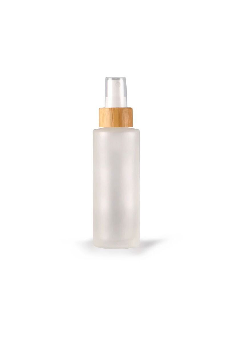 Bambus Sprühflasche 50ml Milchglas, wiederverwend­bar