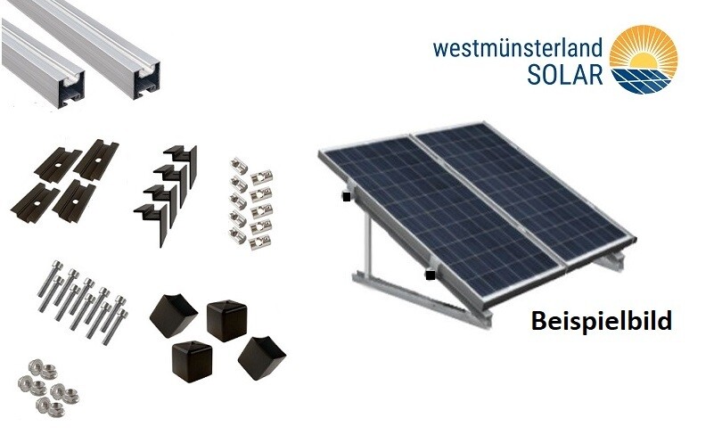Balkonkraftwerk Universal Montagepaket Aufständerung 30 Grad für 2 Solarmodule (Längsmontage)