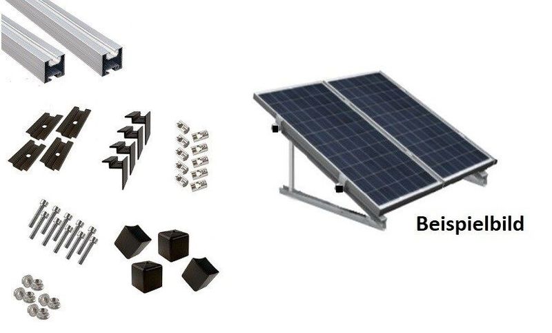 Balkonkraftwerk Universal Montagepaket Aufständerung 15 - 30 Grad für 3 Solarmodule (Hochkantmontage)