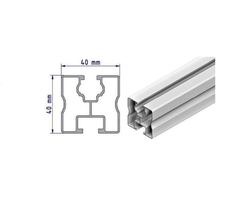 PV-Montageschiene 40x40mm, M8 - M10, Hochwertiges Aluminium   - Schiene 2000mm (2 Meter)