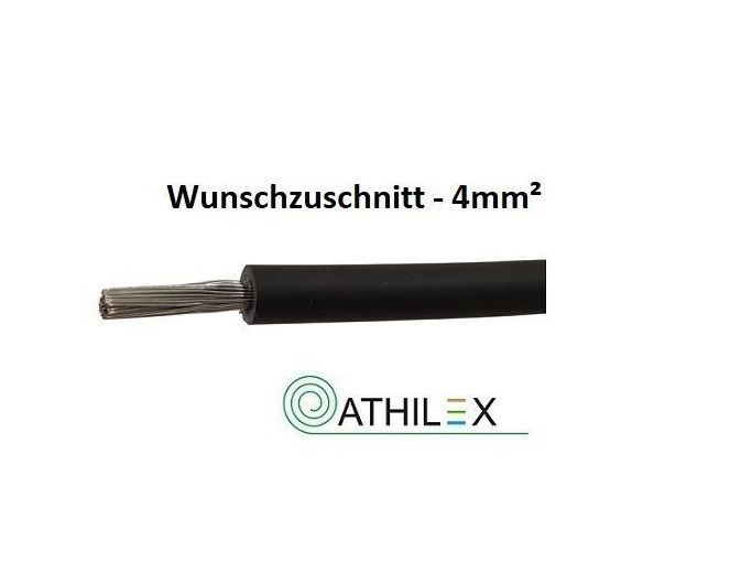 Solarkabel 4mm² Athilex  H1Z2Z2-K Schwarz DCA  (Wunschzuschnitt)