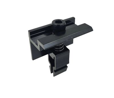 Endklemme mit Klickverschluss und Schraube 30mm Aluminium Schwarz lackiert L50) Endklemme mit Klickverschluss und Schraube 30mm Aluminium Schwarz lackiert L50)