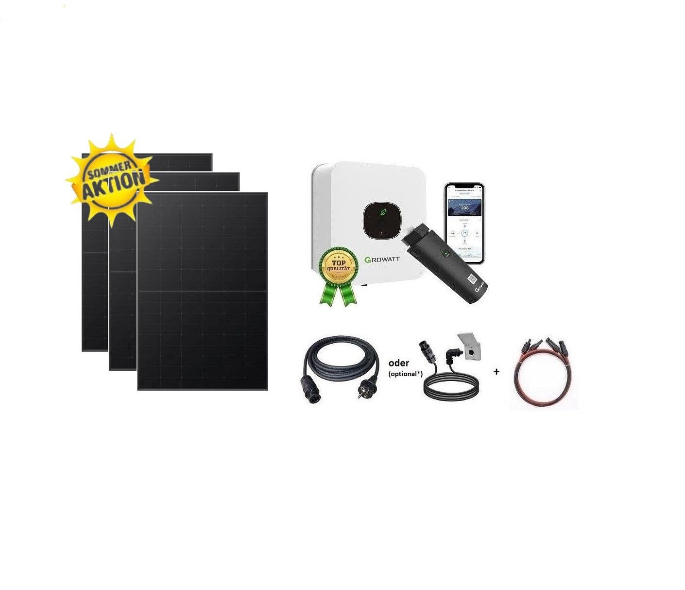 Balkonkraftwerk / Stecker-Solaranlage "Power" 800-1.000/1.275 Watt Plug & Play