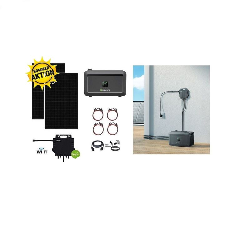 Balkonkraftwerk / Stecker-Solaranlage Balkonkraftwerk / Stecker-Solaranlage "NOAH Premium" inkl. 2 kWh Speicher Plug & Play