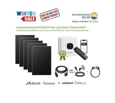 Balkonkraftwerk / PV-Set "Power MAX" 1.500 / 2.250 Watt