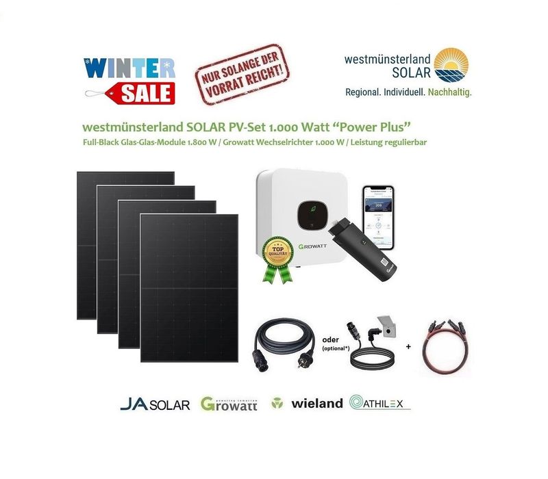 Balkonkraftwerk / PV-Set Balkonkraftwerk / PV-Set "Power Plus" 1.000 / 1.800 Watt