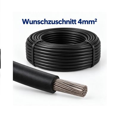Solarkabel 4 mm² Athilex H1Z2Z2-K Schwarz DCA – Wunschzuschnitt Solarkabel 4 mm² Athilex H1Z2Z2-K Schwarz DCA – Wunschzuschnitt
