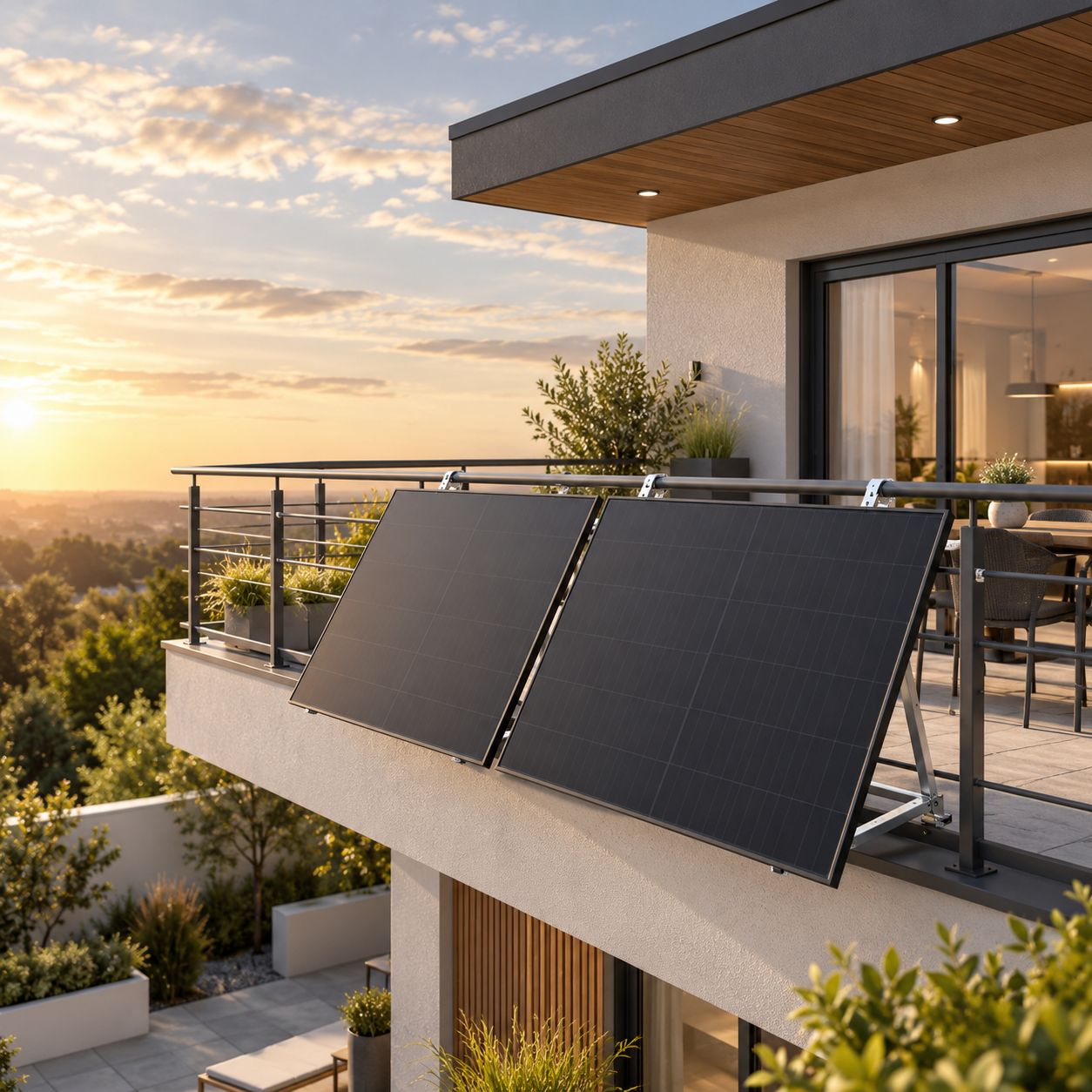 Montagepaket Balkon für 1 Solarmodul – Halterung verstellbar 15–30° Montagepaket Balkon für 1 Solarmodul – Halterung verstellbar 15–30°