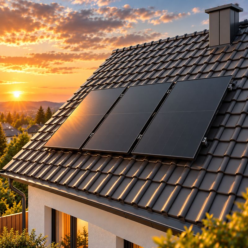 Montagepaket Balkonkraftwerk für 3 Solarmodule – Pfannendach, Hochkantmontage Montagepaket Balkonkraftwerk für 3 Solarmodule – Pfannendach, Hochkantmontage
