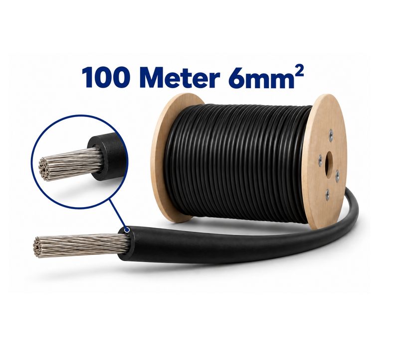 Solarkabel 6 mm² Athilex H1Z2Z2-K Schwarz DCA – 100 Meter Rolle Solarkabel 6 mm² Athilex H1Z2Z2-K Schwarz DCA – 100 Meter Rolle