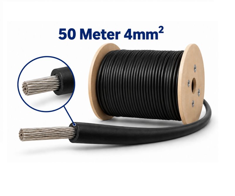 Solarkabel 4 mm² Athilex H1Z2Z2-K Schwarz DCA – 50 Meter Rolle