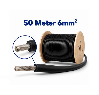Solarkabel 6 mm² Athilex H1Z2Z2-K Schwarz DCA – 50 Meter Rolle Solarkabel 6 mm² Athilex H1Z2Z2-K Schwarz DCA – 50 Meter Rolle