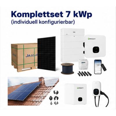 PV-Komplettset 7 kWp zur Selbstmontage – 16x LONGi Glas-Glas Module | Growatt Wechselrichter | Speicher optional PV-Komplettset 7 kWp zur Selbstmontage – 16x LONGi Glas-Glas Module | Growatt Wechselrichter | Speicher optional