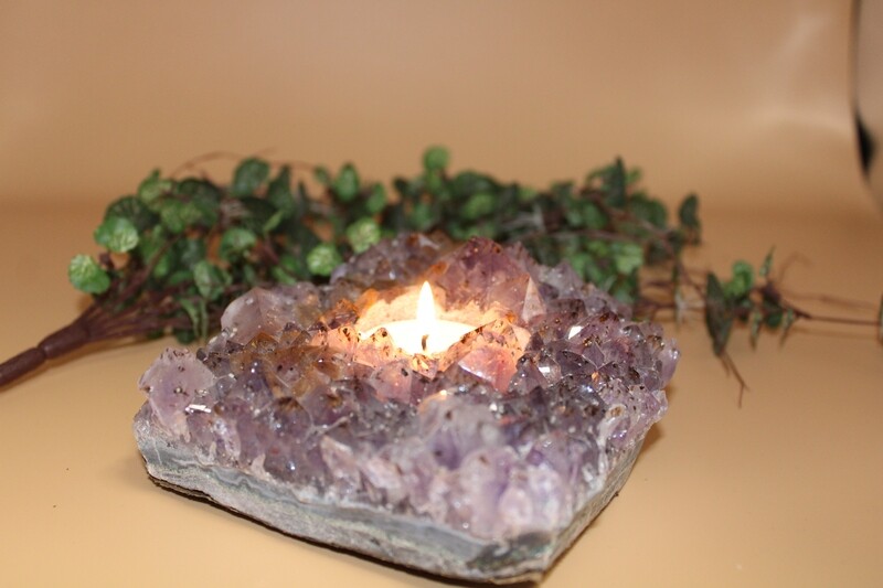 Teelicht Amethyst (Quarz)