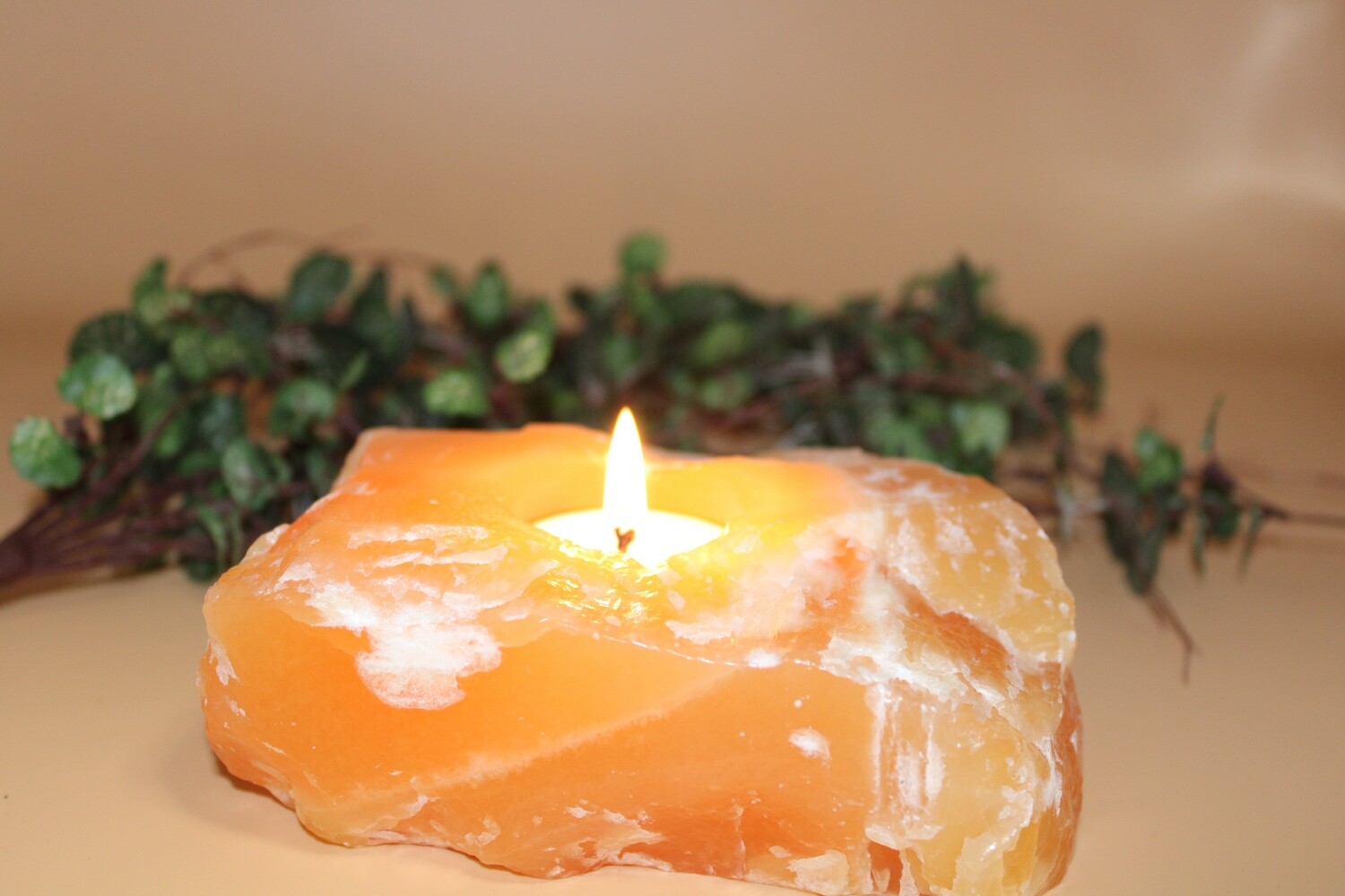 Teelicht Calcit Orange