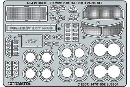 Tamiya 12607 Peugeot 307 WRC Etch Parts