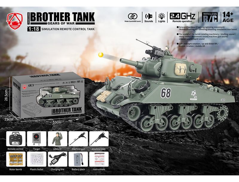 Brother BT-828 USA Sherman Battle Tank Green