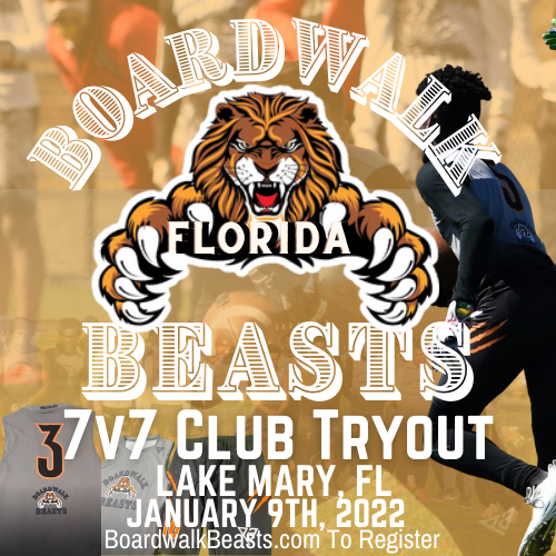 Florida Boardwalk Beasts 7v7 Club Tryout 2022 7v7 Club Season January 9th, 2022