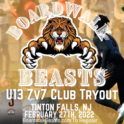 Jersey Boardwalk Beasts U13 7v7 Club Tryout 2022, February 27th, 2022