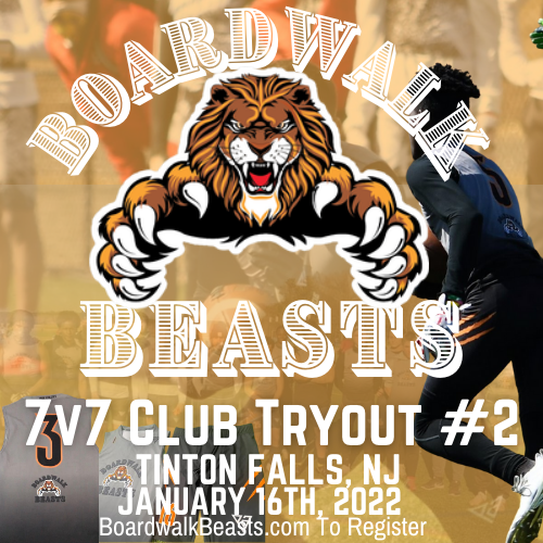 Jersey Boardwalk Beasts 7v7 Club 7v7 Tryout #2 January 16th, 2022, Tinton Falls, NJ