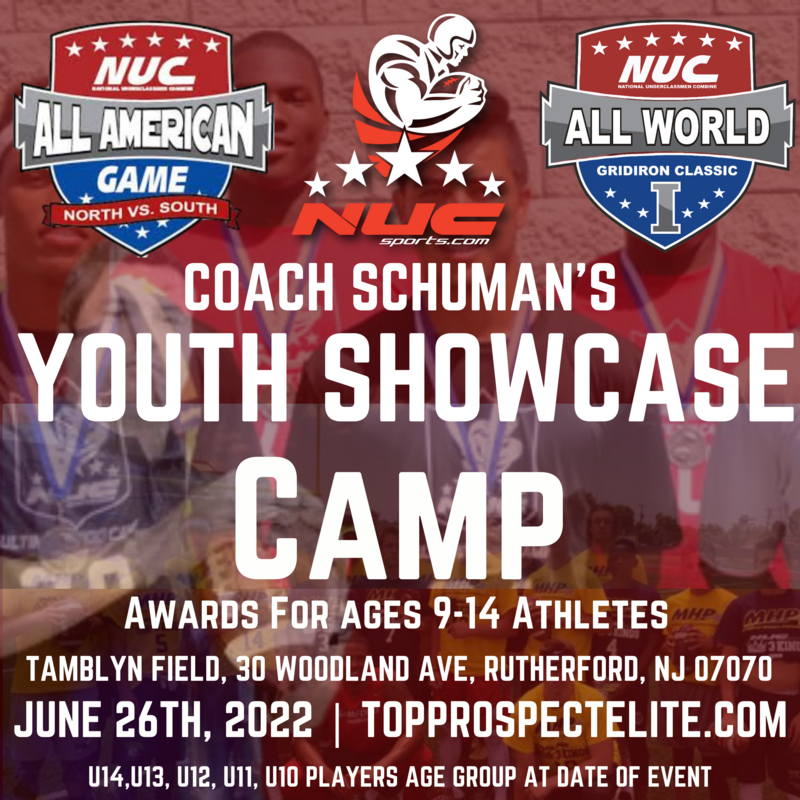 Coach Schuman's Youth Showcase Camp June 26th, 2022 Tamblyn Field, Rutherford, NJ Ages 9-14