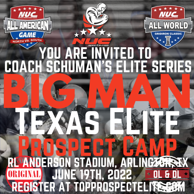 Coach Schuman's Big Man Elite Texas Camp &amp; Prospect Showdown, June 19th, 2022 RL Anderson Stadium, Arlington, TX