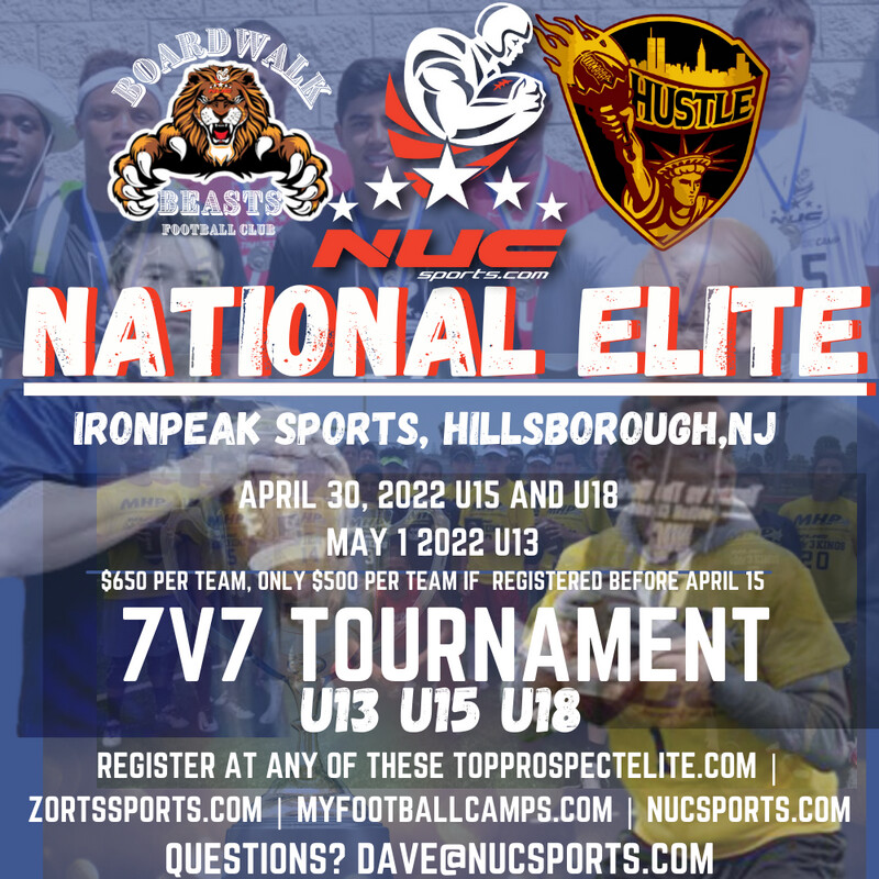 NUC Sports NY Hustle National Elite 7v7 Tournament U13,U15 and U18, April 30th &amp; May 1, 2022