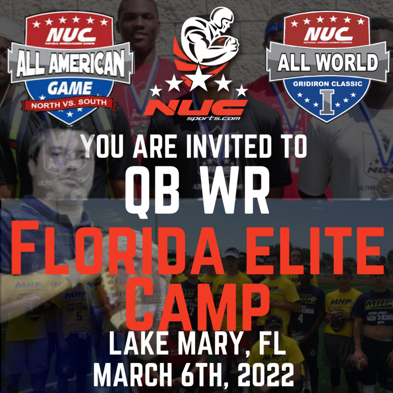 Coach Schuman's QB WR Florida Elite Camp &amp; Challenge, March 6th, 2022 Lake Mary, FL