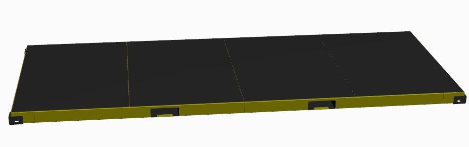 20 Fuß Stahl Plattform mit Gabelstaplertaschen