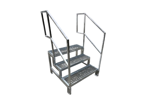 Treppe zum Abwassertank und Bürocontainer Treppe zum Abwassertank und Bürocontainer
