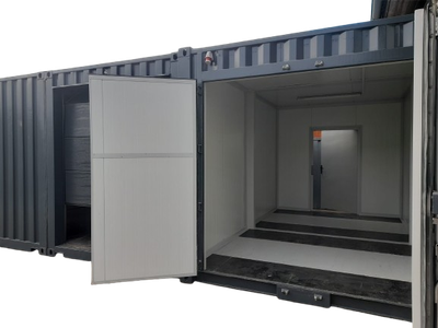Mini-Containerhalle, Modulanlage isoliert 2x10FT Mini-Containerhalle, Modulanlage isoliert 2x10FT